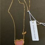 Rachel Zoe NWT Sterling Silver Pink Heart Pendant Necklace Photo 3