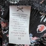 Blue Rain long sleeve vneck black floral top size medium Photo 4