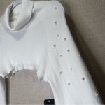Madden Girl  White Turtleneck Sweater with Pearl Details Photo 2