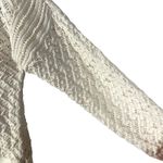 Reiss Open Knit Cardigan Women's XS Cream Linen Cotton Blend Button Front Chic Photo 3