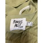 Princess Polly  Green Short Sleeve Deep V Neck Tie Ruffle Blouse Crop Top Size 2 Photo 2