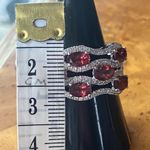 Color Changing Garnet Sterling Silver Cocktail Ring Size 8 Red Photo 8