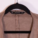 Zara Faux Vegan Suede Open Front Waterfall Asymmetrical Hemline Cardigan Sweater Photo 1