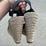 Joie  Lena Leather Espadrille Wedge Black Ankle Strap size 39 Photo 3