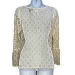 The Limited ‎ Ivory Open Lace  Crochet Belled Sleeve Top NWOT Size  XS Photo 4