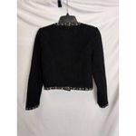 AQUA  Tweed Jacket Black Career Button Front Blazer Cropped XS‎ Photo 5