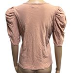 Nation Ltd  Pima Cotton Linen Blend Tuckernuck Puff Short Sleeve Top Imported M Photo 4