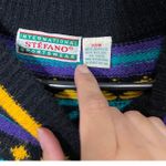 Stefano Sportswear Black Multi Color Geometric Fair Isle Knit Sweater Dress 20W Photo 2