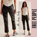Free People  pants vegan leather moto boho Photo 5