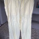 st. john's bay St. John’s Bay Linen Pants Trousers Butter Pale Yellow Drawstring Pockets Beach Photo 0