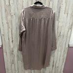 Soma Women's Satin Long Sleeve Button Up Sleep Shirt in Silver Taupe Large Photo 6