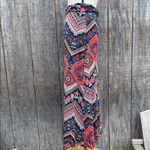 Vintage Boho Blue and Red Asymmetrical Pencil Midi Skirt Sz L Friday Los Angeles Size L Photo 2
