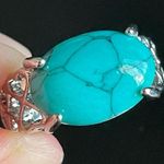 Sterling Silver Turquoise stone S925 ring size 7 Photo 4