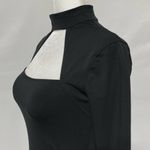 & Other Stories & Other Stories Cut Out Mock Neck Long Sleeve Bodysuit Black Size Small Photo 6