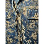 Bill Blass Jeans Vintage 90's Floral Printed Denim Jacket Blue Tan Size P Large Photo 1