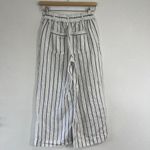 Joie  Stripe Womens Linen Blend Pants‎ Pull On Elastic High Waist Pockets Size XS Photo 1