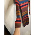 Gianni Bini  Fitted Sweater Dress M Striped Colorful Rainbow Mini Bodycon Sheath Photo 2