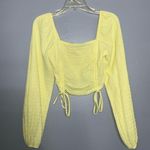 Sophie Rue Yellow Long Sleeve Runched Summer Crop Top Square Neck XS Photo 1