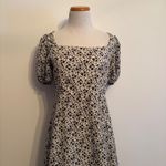 Altar'd State Stephanie Dress Floral Maxi Square Neck Puff Sleeve Boho Large White Photo 3