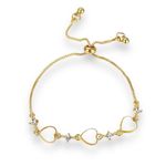 Adjustable Love Heart Charm Bracelet for Women Gold Photo 0