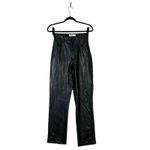 Abercrombie & Fitch  90s Straight Pants Size 2 Black Faux Leather Ultra High Rise Photo 1
