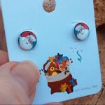 Sterling Santa button earrings Photo 1