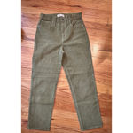 Madewell  Classic Straight Corduroy Jeans Olive Green High Rise Size 26 Photo 2
