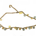 Vintage Kenneth Lane Chain Necklace with Blue Beads and Gold Discs Photo 0