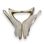 Worthington  Dayne Silver Metallic Peep Toe Stiletto Heels Sz‎ 6.5 Photo 2