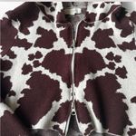 PacSun L.A. Hearts by Brown and white cow print zip up hoodie Photo 2