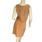 VINTAGE 1990'S GANTOS BROWN EMBROIDERED VEST AND WRAP SKIRT SUIT (6) Tan Photo 2