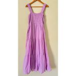 Seafolly Australia Lilac Boathouse Dress 100% Cotton Lined Smocked Airy Large Purple Photo 6