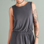 Silence + Noise Urban Outfitters Gray Sleeveless Twist Back Romper Photo 0