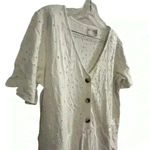 ASOS Women's White Broderie Jumpsuit Size 8 Button Front Photo 2