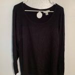 Christopher & Banks Mixed Media Scoop Neck Sweater Black Photo 1
