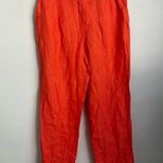 United Colors Of Benetton  women Light orange Peach Linen tapered crop pants M Photo 0