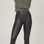 Athleta  All Over Gleam Faux Leather High Rise Black Leggings Size L Photo 0
