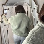 Anthropologie Avec Les Filles Mixed Media Quilted Sleeve Teddy Jacket L Photo 2