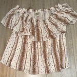 Daytrip  Off-Shoulder top  Cream and Brown shirt Photo 0