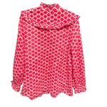 Vineyard Vines  Pink & White Ruffle Long Sleeve Blouse Top Shirt Size Small Photo 1