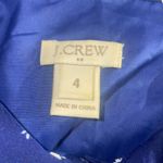 J Crew Factory Women’s Sz 4 Short Sleeve Dress Floral Collar Neck Tie A1771 Blue Photo 2