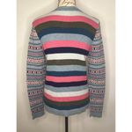 Tabitha Webb wool blend button front sweater fair isle striped M Photo 2