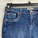 Vintage Earl Jean women's dark medium wash blue denim skinny embellished jeans Size 6 Photo 1