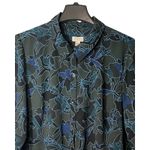 LOGO By Lori Goldstein Lori Goldstein Womens Button Up Blouse Size L Blue Multicolor Long Sleeve Collar Photo 2