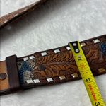 Eagle Western Buckle Leather Belt "CASEY" with Silver and Brown Accents size 40" Photo 5