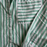 BeachLunchLounge  Green striped button down Photo 3