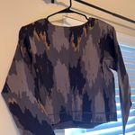 Lululemon  Robert Geller Black and Gray Graphic Long Sleeve Blouse Photo 1