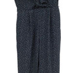 Banana Republic  Blue White Spotted Ruffled Wide Leg Jumpsuit Womens 6 Sleeveless Photo 0