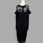 Bisou Bisou  Michele Bohbot Black Lace Cold Shoulder Dress Women’s Size 16 Photo 2