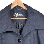 Guess  Womens Large Dark Gray Wool Blend Lined Collared Fitted Pea Coat Photo 6